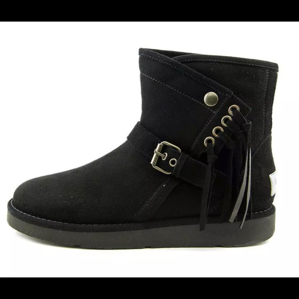 UGG Italy Karisa Buckle Fringe Bootie
